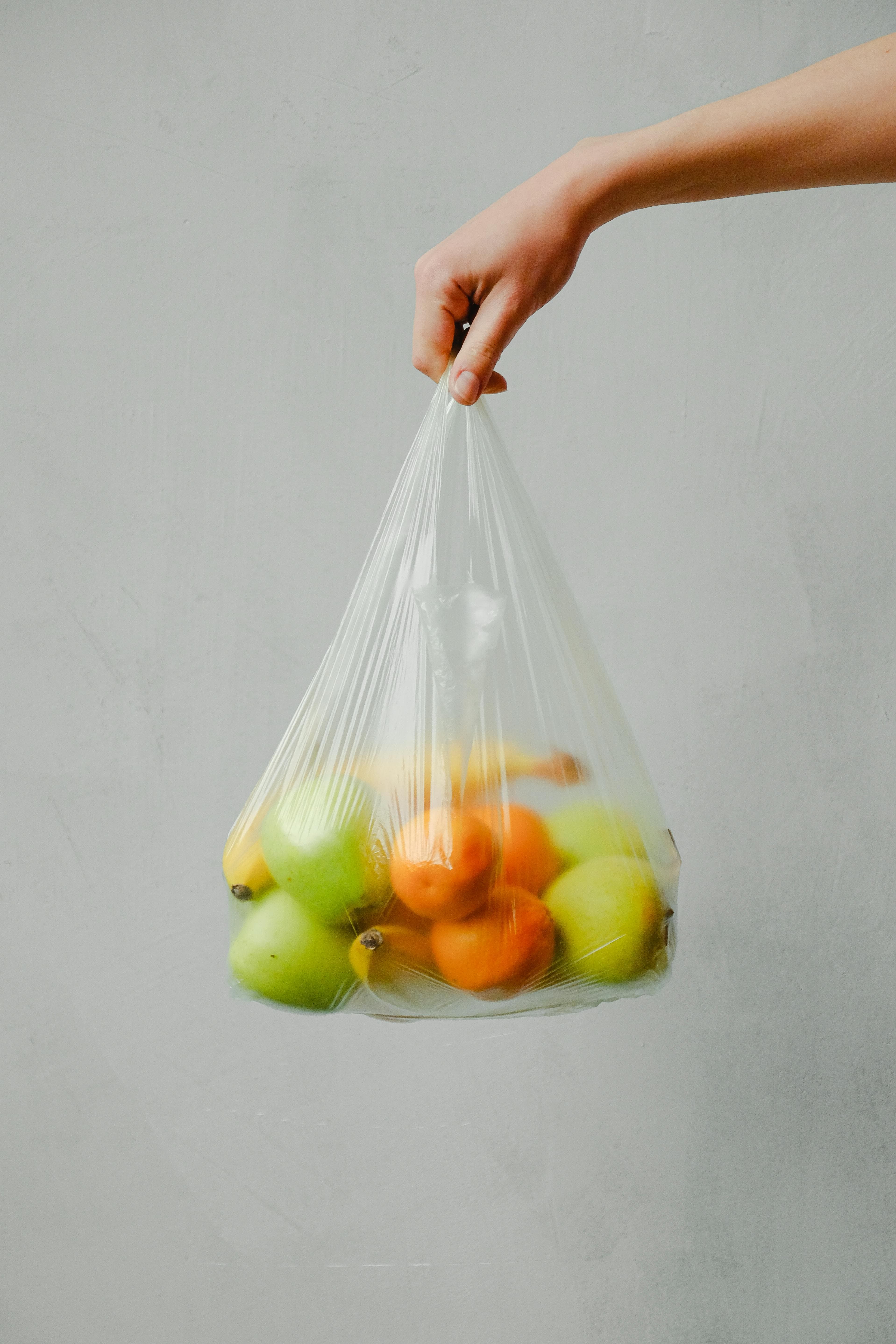 Fresh produce in reusable bag